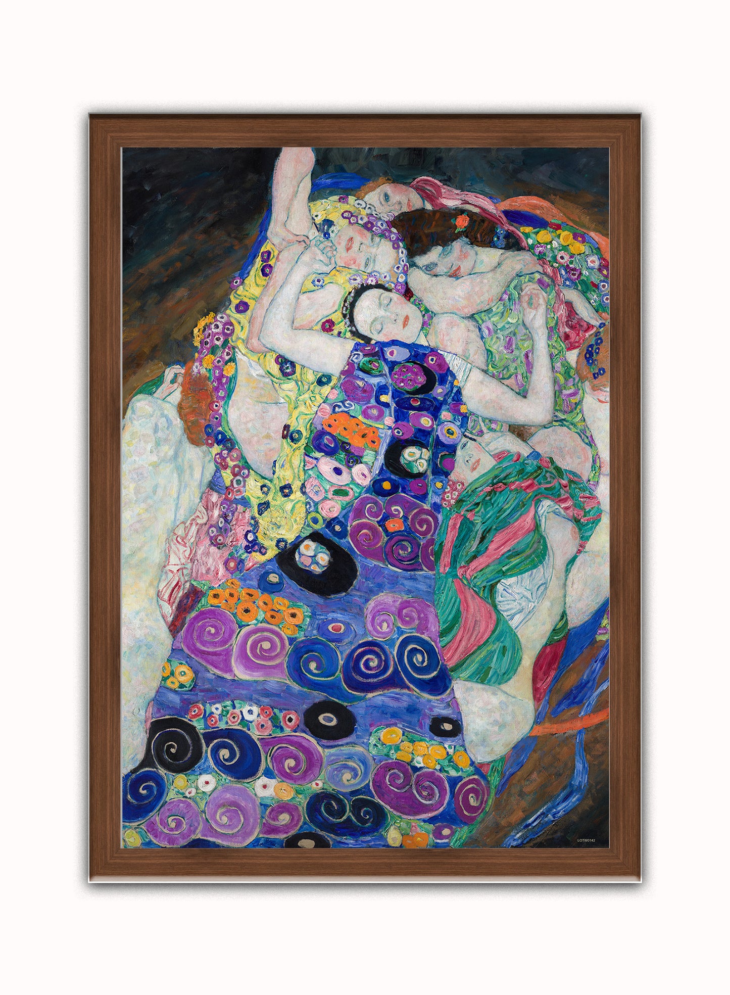 The Maiden,Virgin by Gustav Klimt Print – Gustav Klimt Vintage Art Wall Art 50x70cm Dark Wood Frame