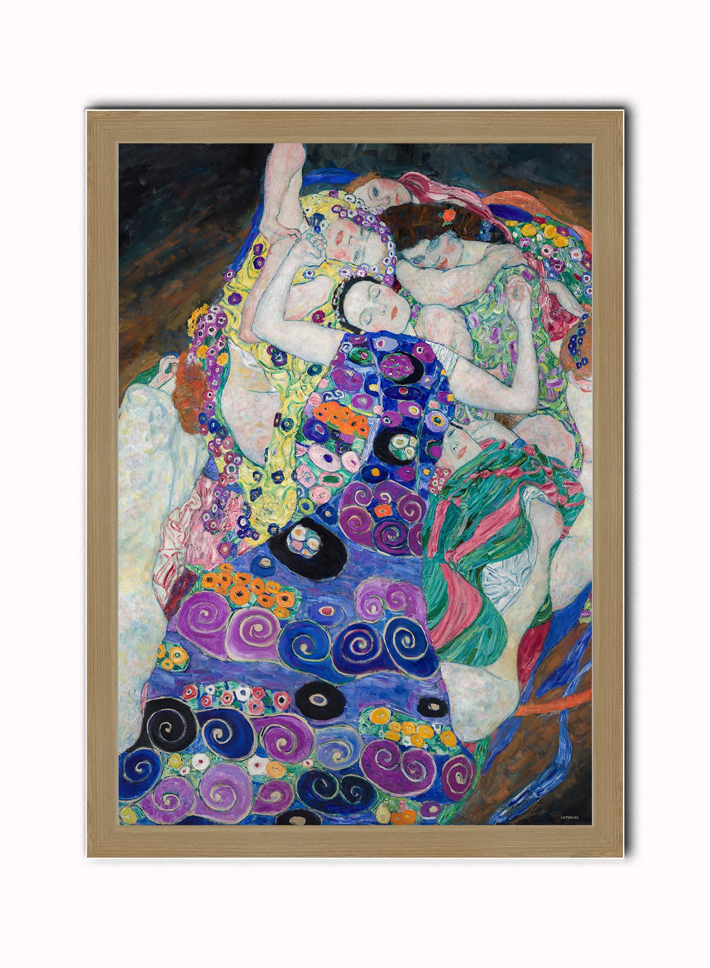 The Maiden,Virgin by Gustav Klimt Print – Gustav Klimt Vintage Art Wall Art 50x70cm Light Wood Frame
