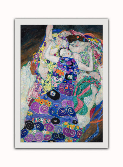 The Maiden,Virgin by Gustav Klimt Print – Gustav Klimt Vintage Art Wall Art 50x70cm White Frame