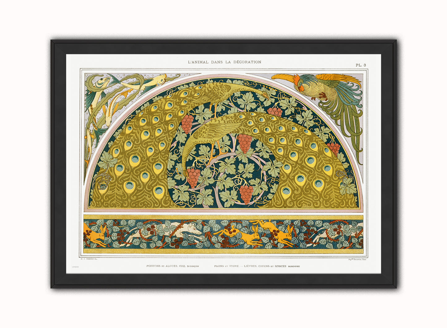 Botanical Print – Maurice Pillard Verneuil Botanical Wall Art 50x70cm Black Frame