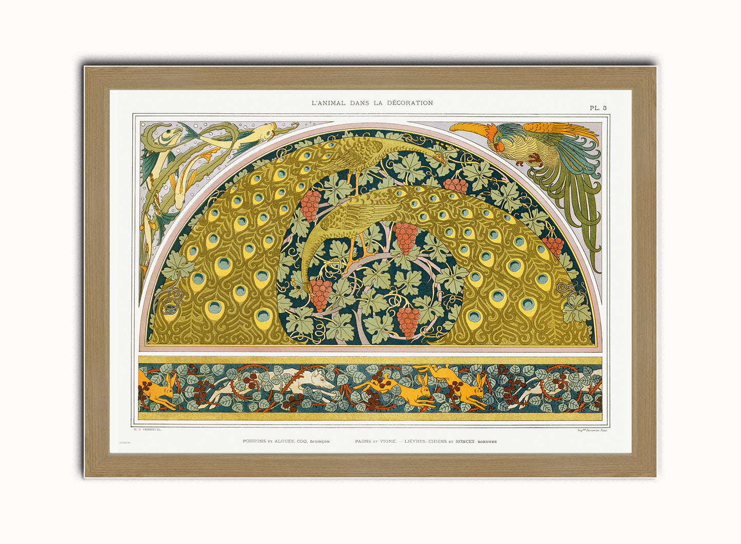 Botanical Print – Maurice Pillard Verneuil Botanical Wall Art 50x70cm Light Wood Frame