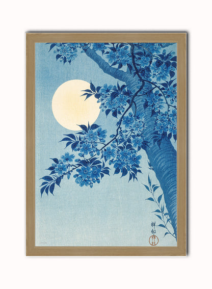 Japanese Art Print Print – Ohara Koson Japanese Wall Art 50x70cm Light Wood Frame