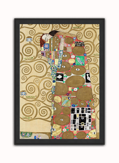 Fulfillment by Gustav Klimt Print – Gustav Klimt Vintage Art Wall Art 50x70cm Black Frame