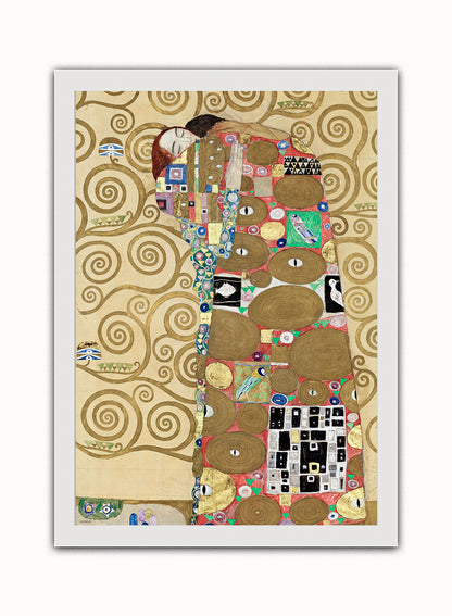 Fulfillment by Gustav Klimt Print – Gustav Klimt Vintage Art Wall Art 50x70cm White Frame