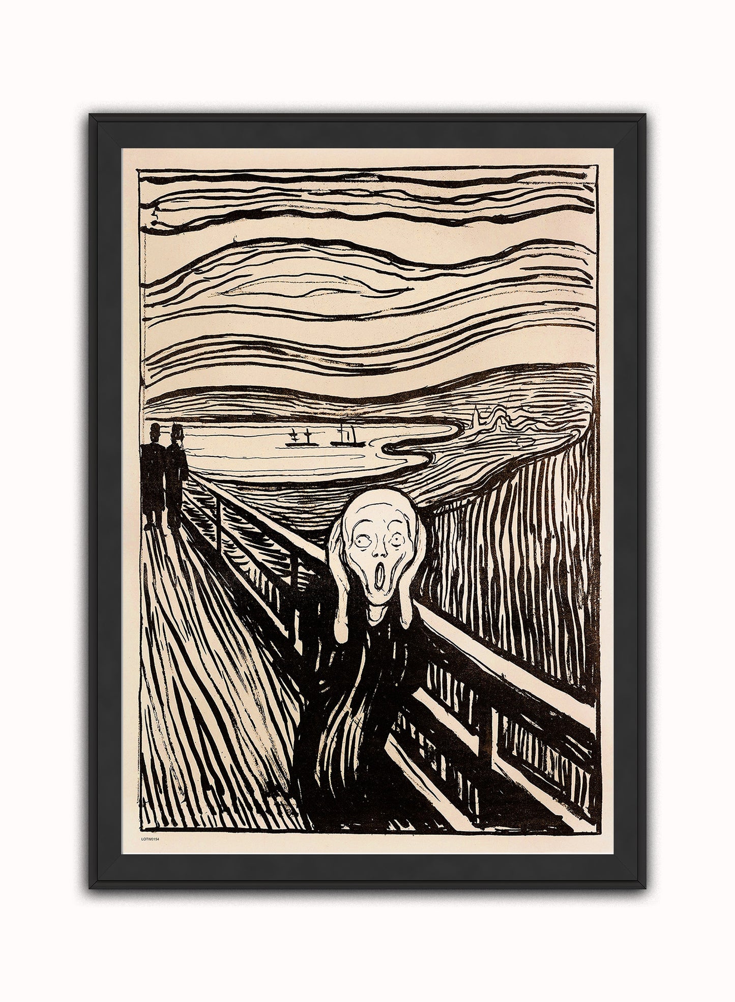 Edvard Munch, The Scream. Vintage Art Wall Art Print 50x70cm Black Frame