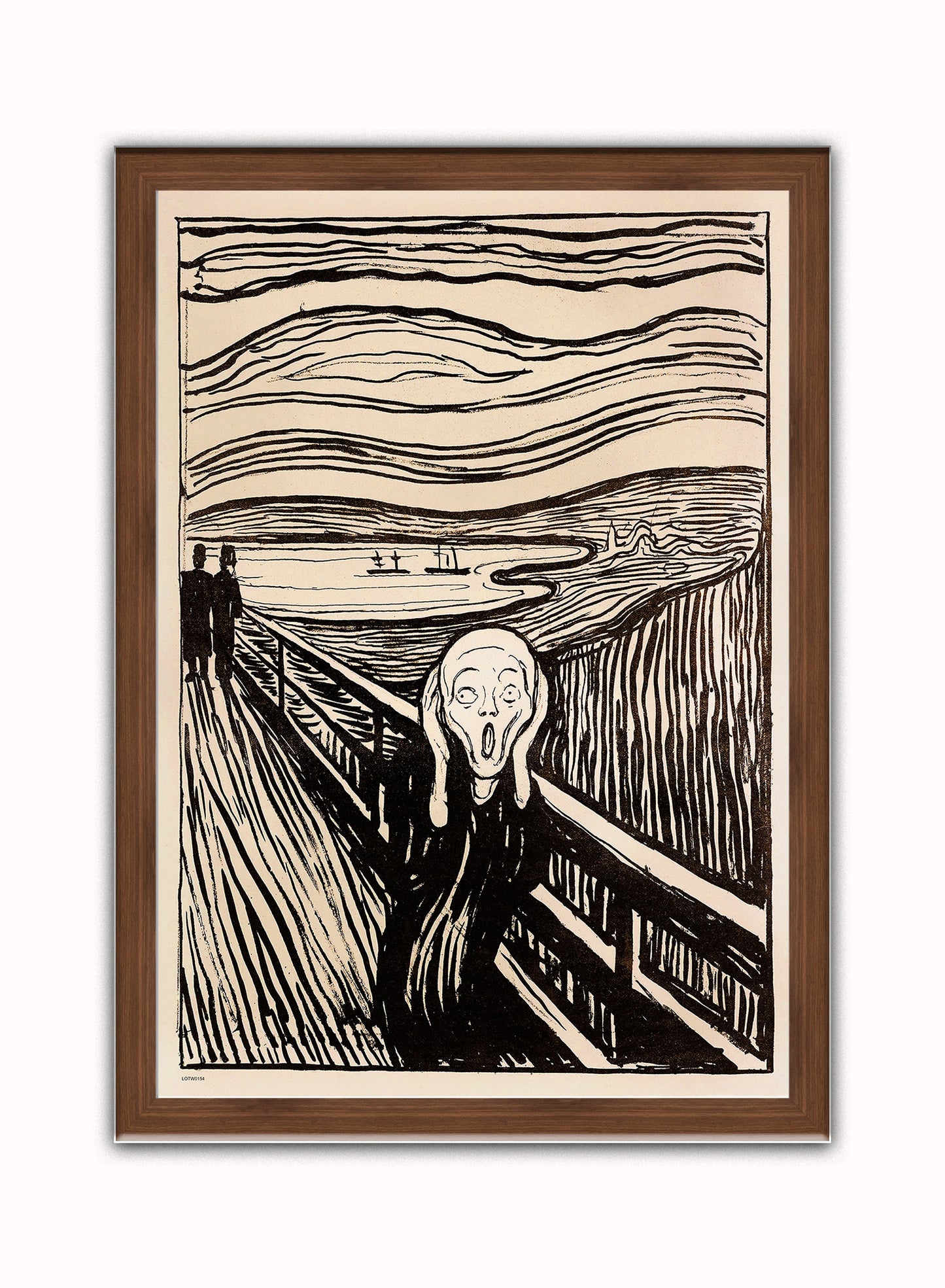 Edvard Munch, The Scream. Vintage Art Wall Art Print 50x70cm Dark Wood Frame
