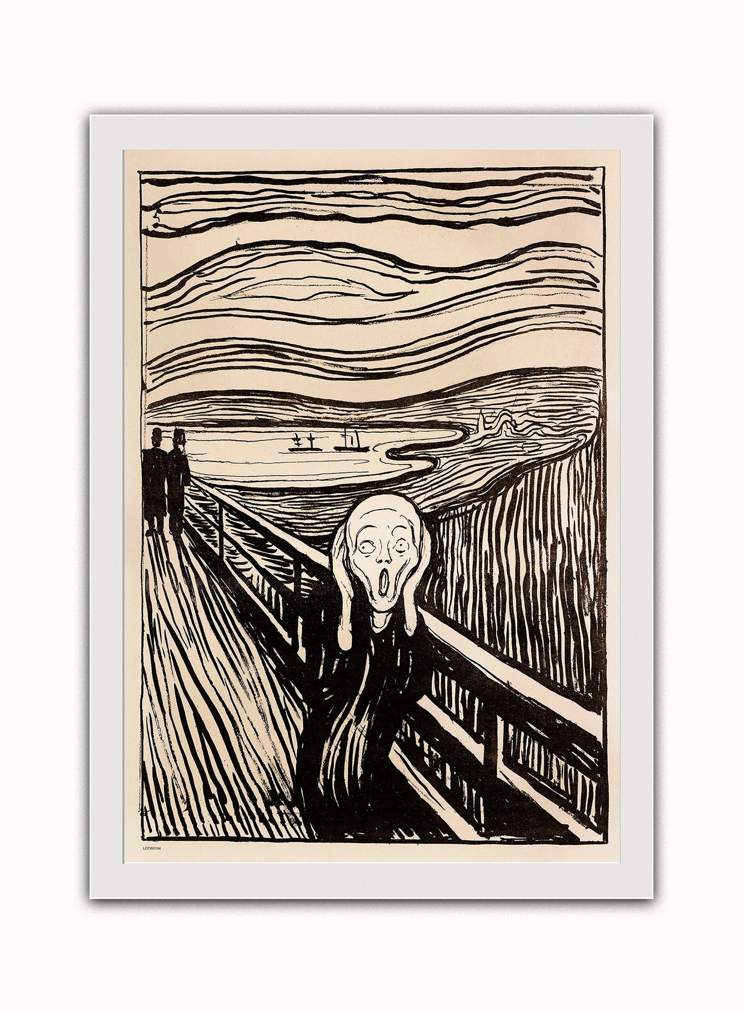 Edvard Munch, The Scream. Vintage Art Wall Art Print 50x70cm White Frame