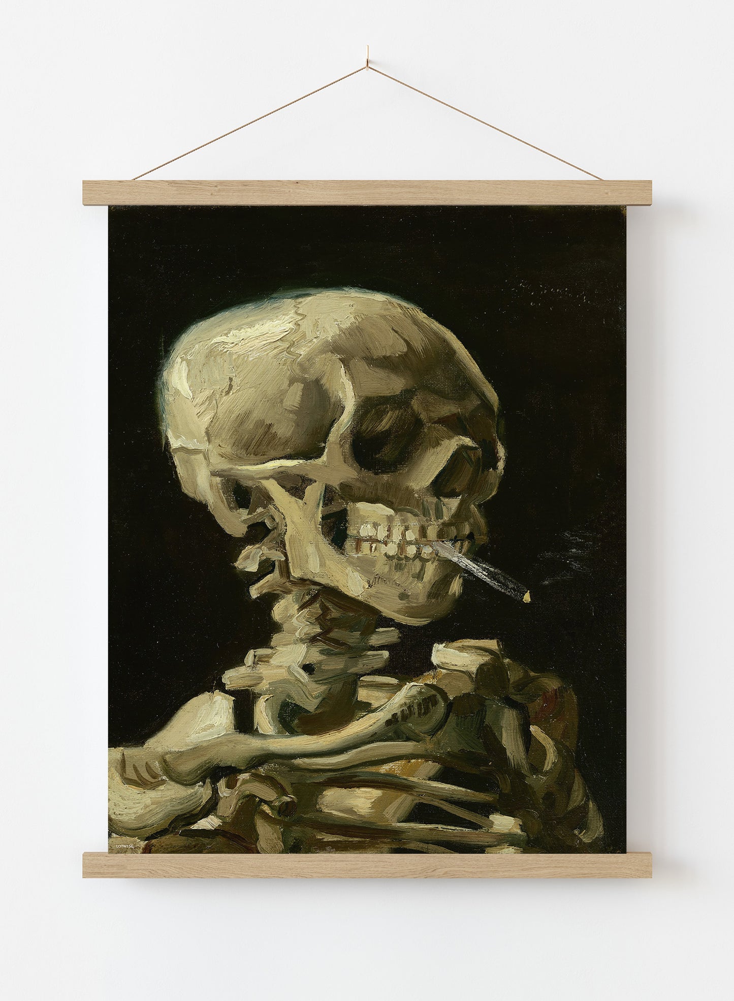 Van Gogh Smoking Skeleton Vintage Art Wall Art Print 50x70cm Poster Hanger