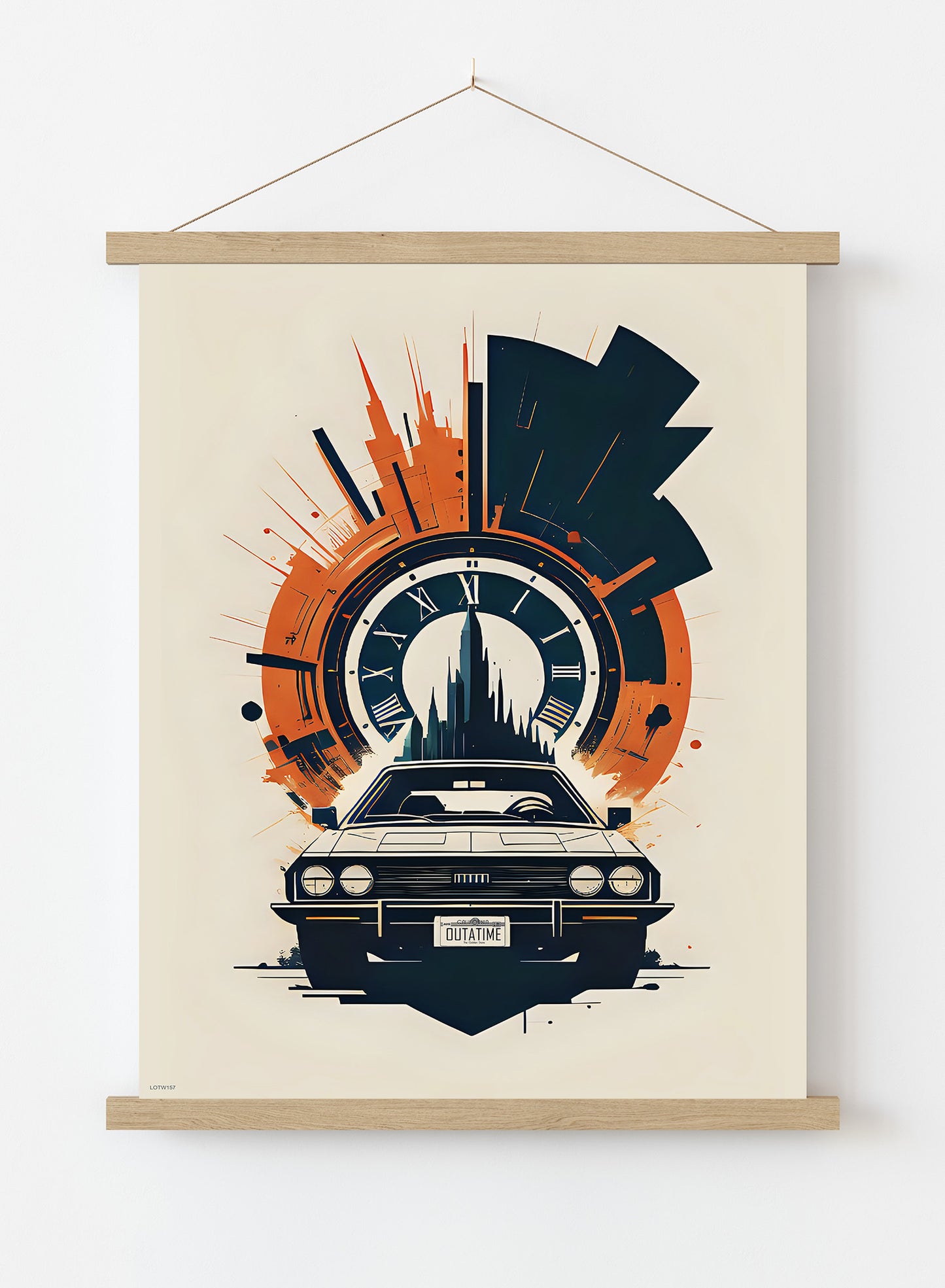 Back to the Future "outatime" Art Print Vintage Art Wall Art Print 50x70cm Poster Hanger