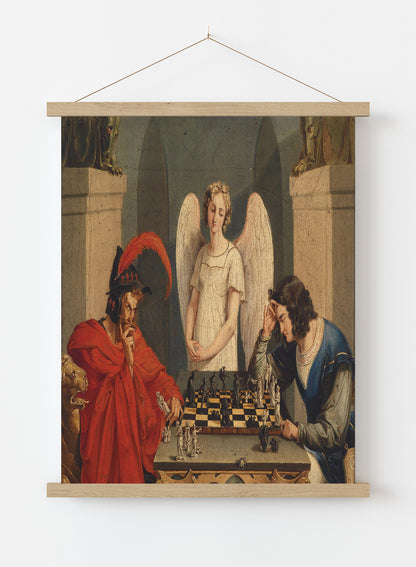 The Devil's Checkmate by Friedrich August Moritz Print – Friedrich August Moritz Vintage Art Wall Art 50x70cm Poster Hanger