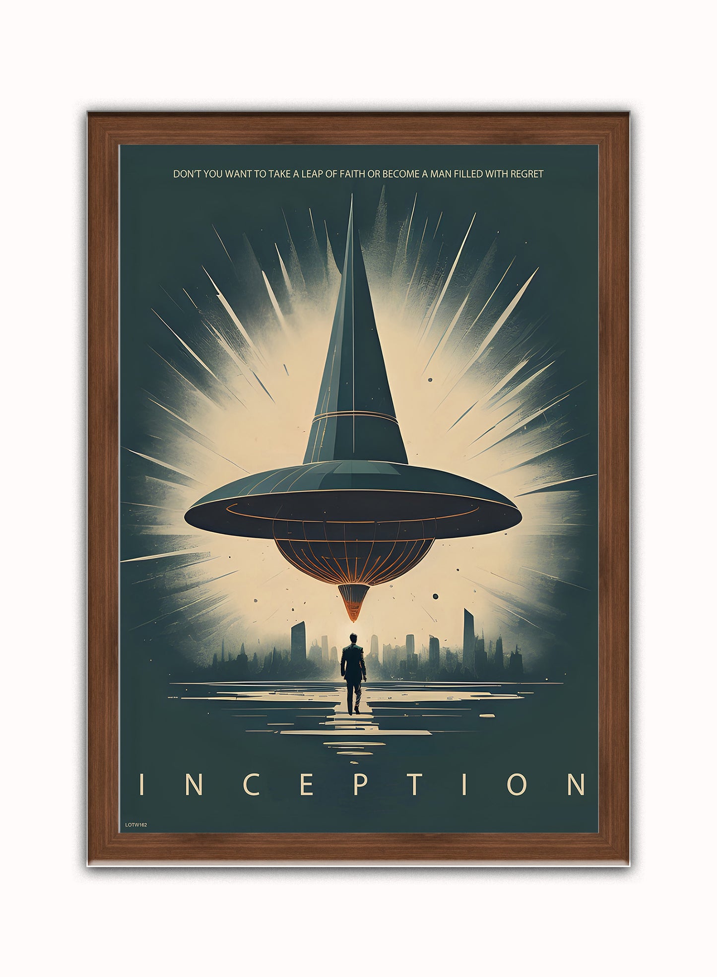 Inception "Totem" inspired Vintage Poster Wall Art Print 50x70cm Dark Wood Frame