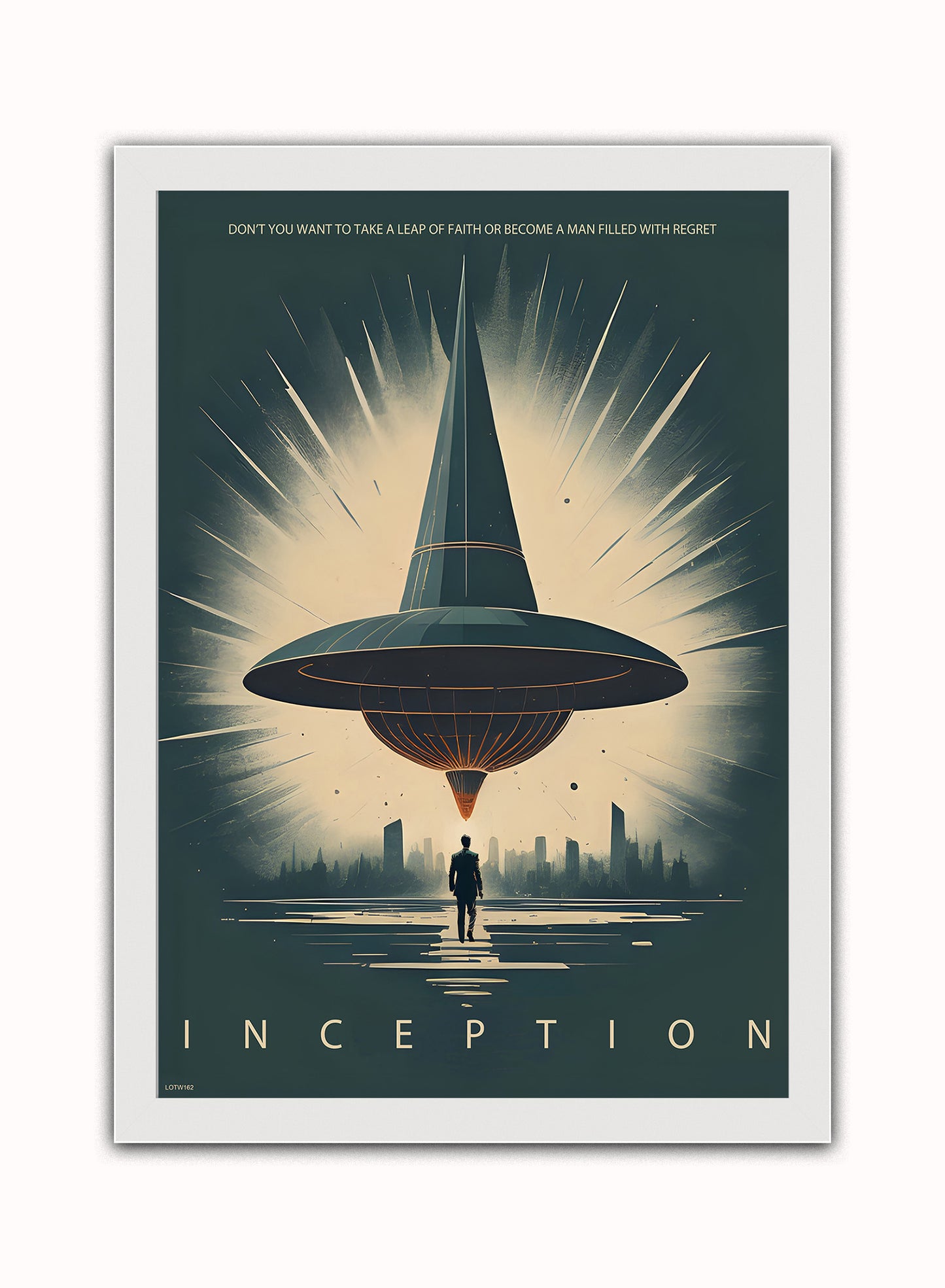 Inception "Totem" inspired Vintage Poster Wall Art Print 50x70cm White Frame