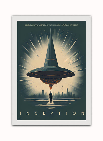 Inception "Totem" inspired Vintage Poster Wall Art Print 50x70cm White Frame