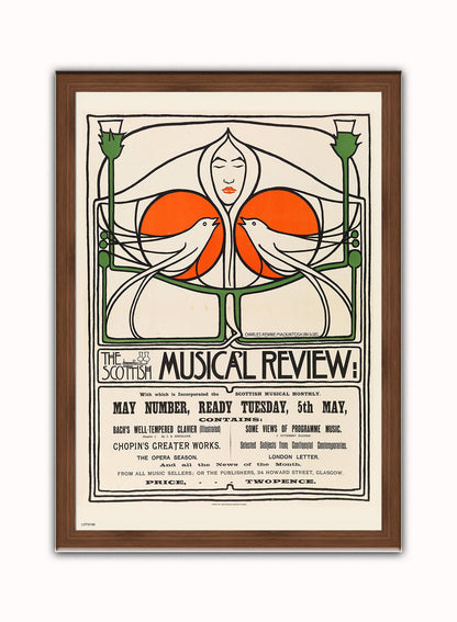 Charles Rennie Mackintosh Exhibition Poster Art Print Vintage Poster Wall Art Print 50x70cm Dark Wood Frame