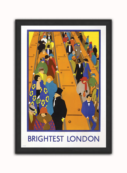 Brightest London Poster Vintage Poster Wall Art Print 50x70cm Black Frame