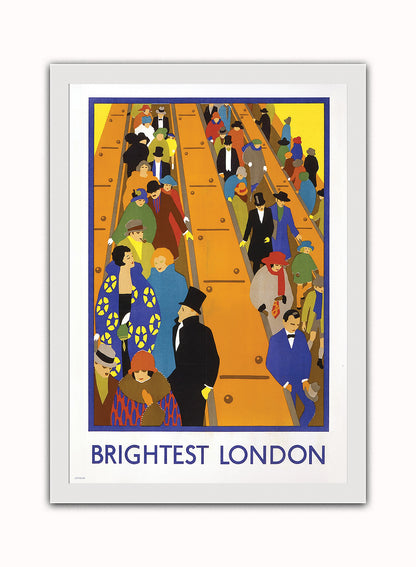 Brightest London Poster Vintage Poster Wall Art Print 50x70cm White Frame