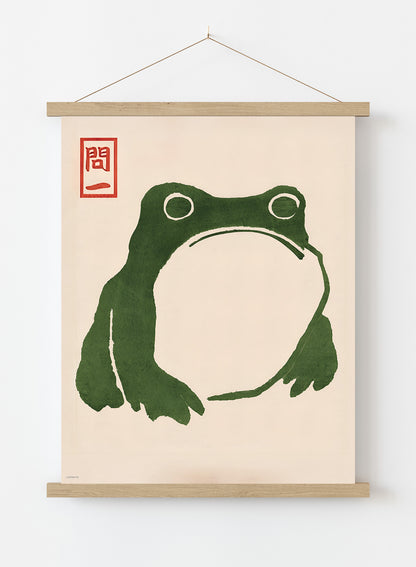 Japanese Grumpy Toad by Matsumoto Hoji Print – Matsumoto Hoji Japanese Wall Art 50x70cm Poster Hanger