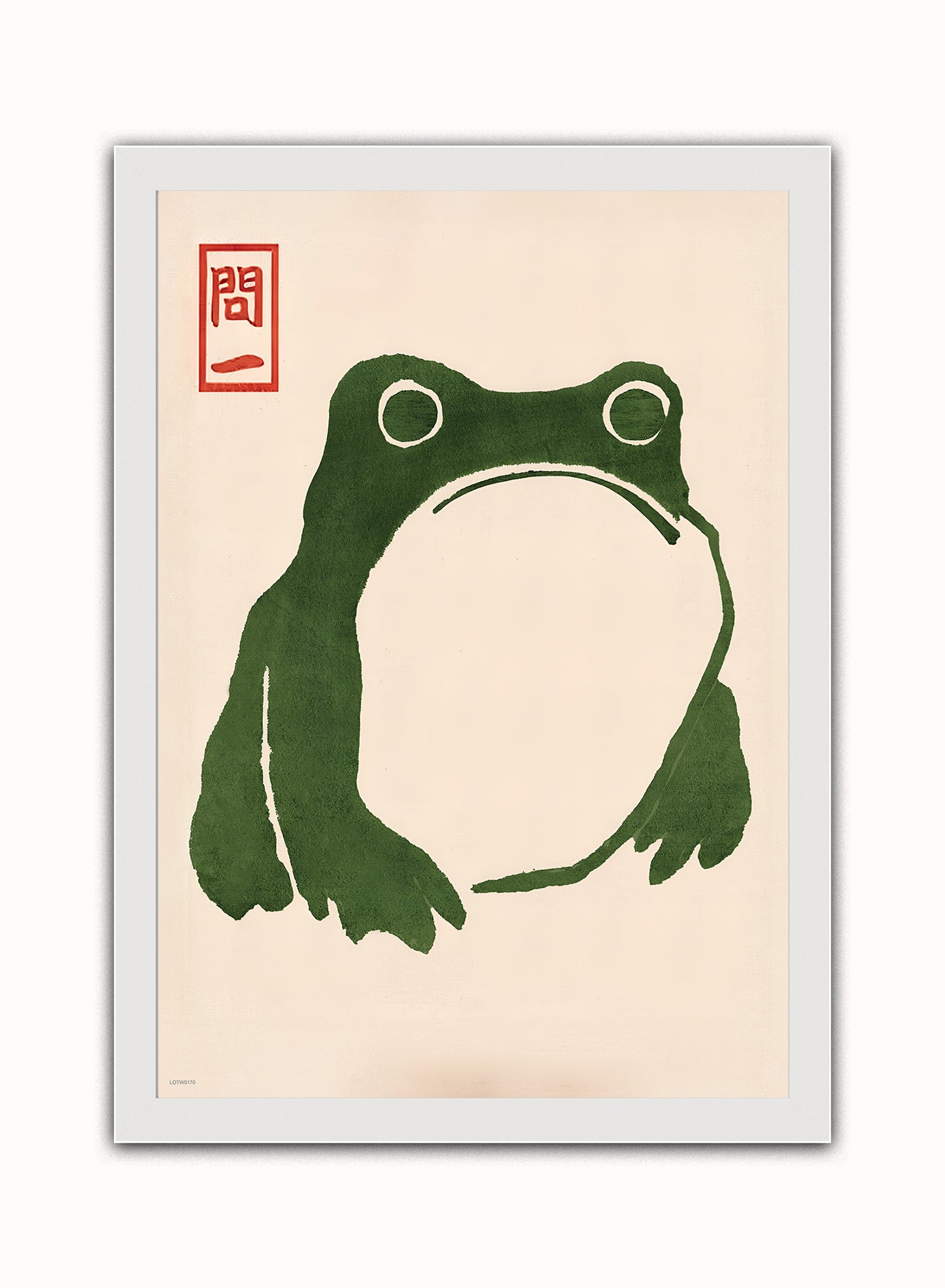 Japanese Grumpy Toad by Matsumoto Hoji Print – Matsumoto Hoji Japanese Wall Art 50x70cm White Frame