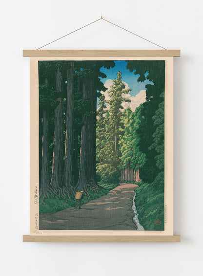 Road to Nikko Japanese Poster by artist Kawase Hasui Print – artist Kawase Hasui Japanese Wall Art 50x70cm Poster Hanger