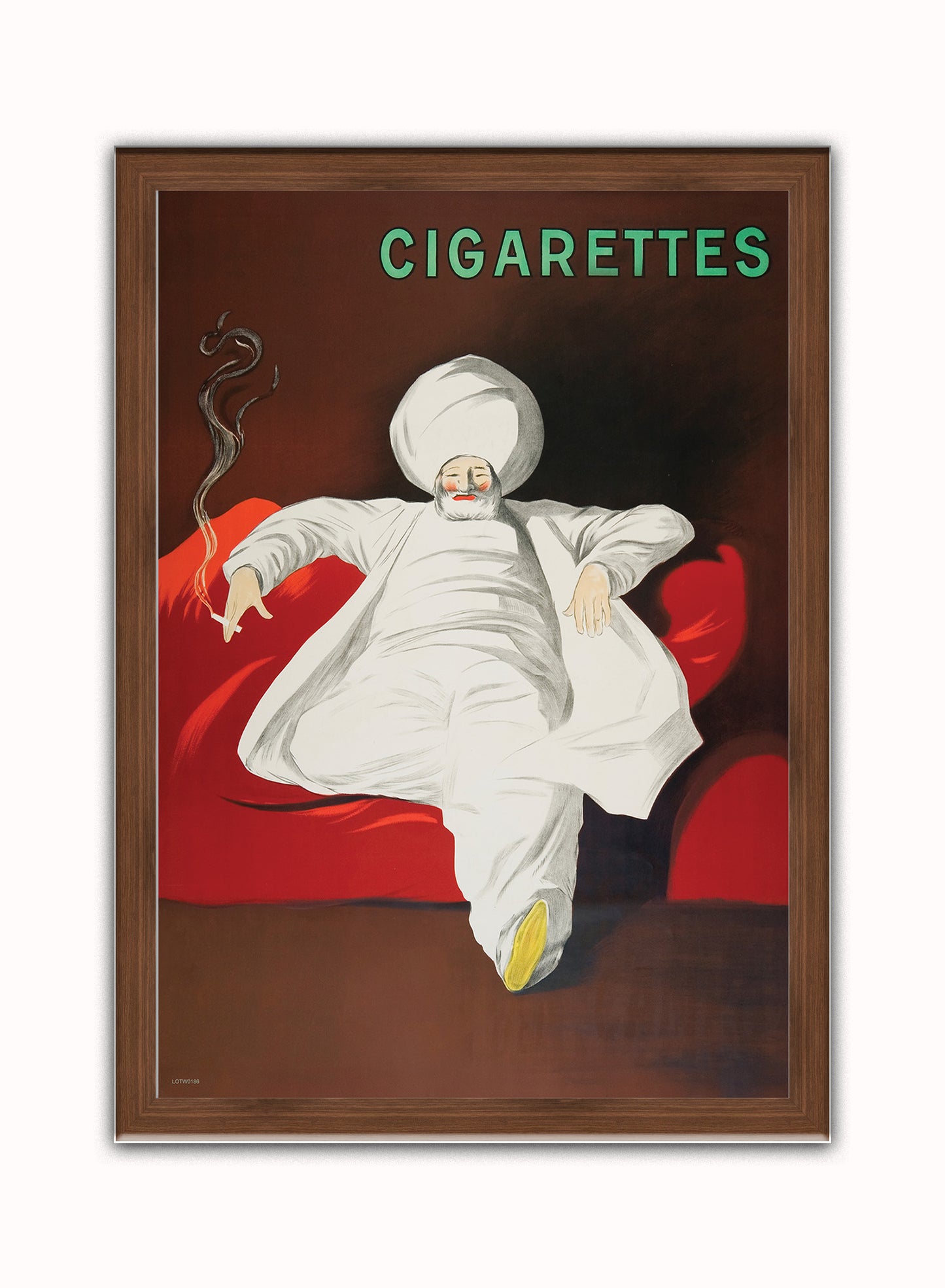 JOB Cigarettes by Leonetto Cappiello Print – Leonetto Cappiello Vintage Poster Wall Art 50x70cm Dark Wood Frame