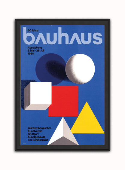 Bauhaus Poster designed by Herbert Bayer Print – Herbert Bayer Bauhaus Wall Art 50x70cm Black Frame