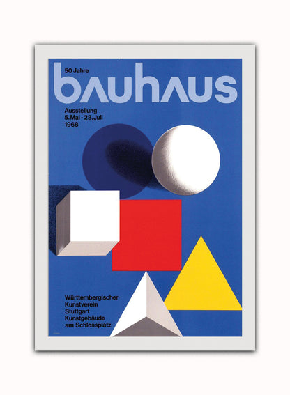 Bauhaus Poster designed by Herbert Bayer Print – Herbert Bayer Bauhaus Wall Art 50x70cm White Frame