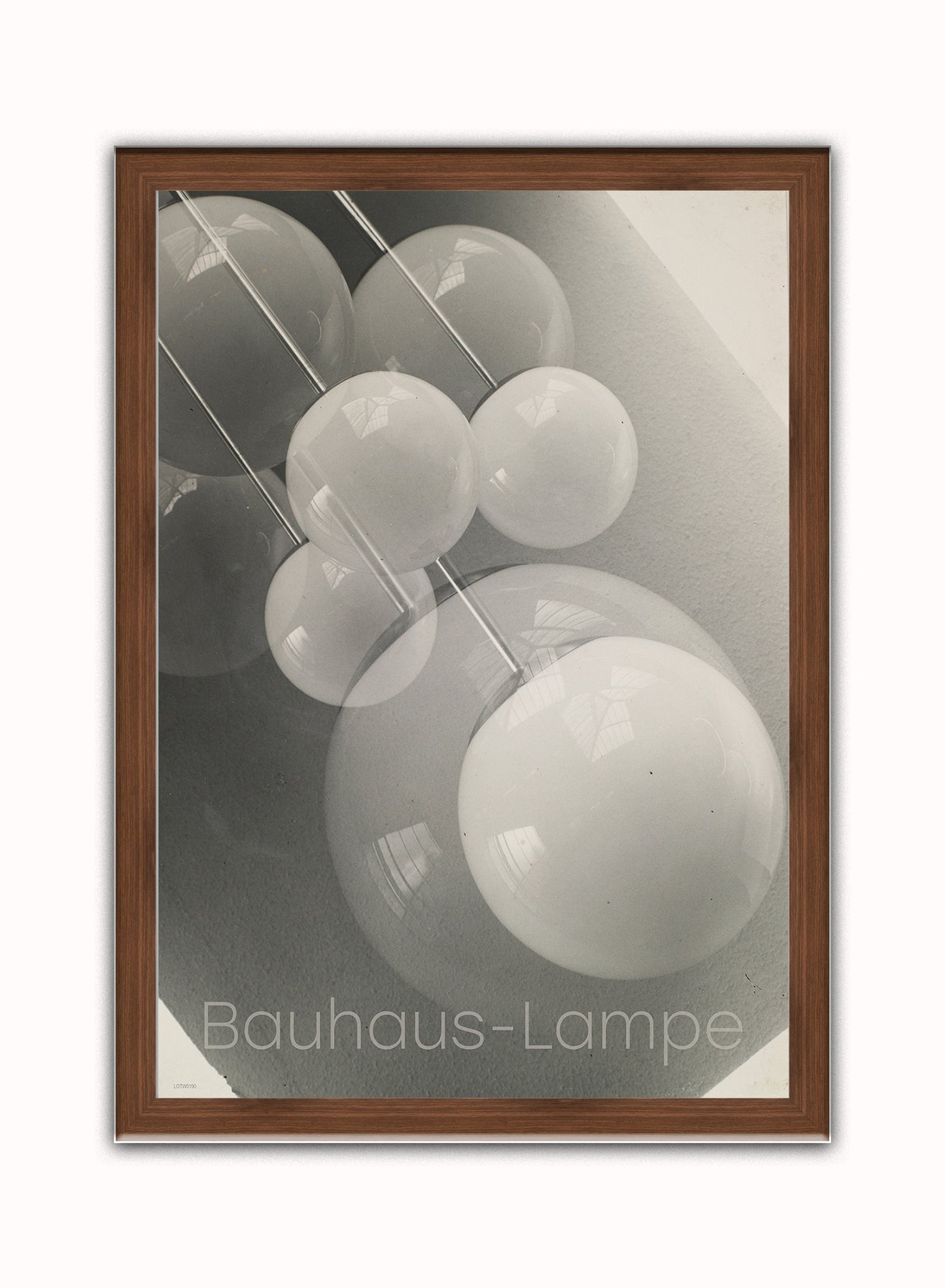 Bauhaus Lampe Poster Bauhaus Wall Art Print 50x70cm Dark Wood Frame
