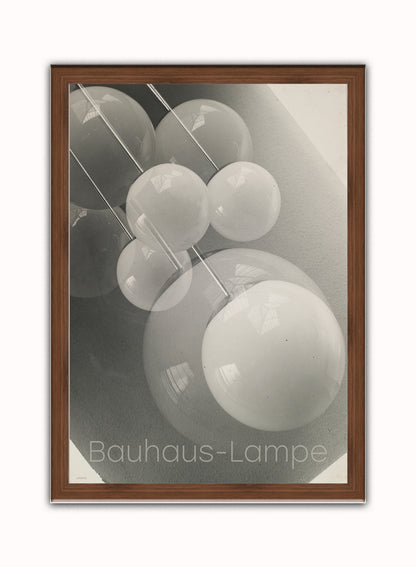 Bauhaus Lampe Poster Bauhaus Wall Art Print 50x70cm Dark Wood Frame