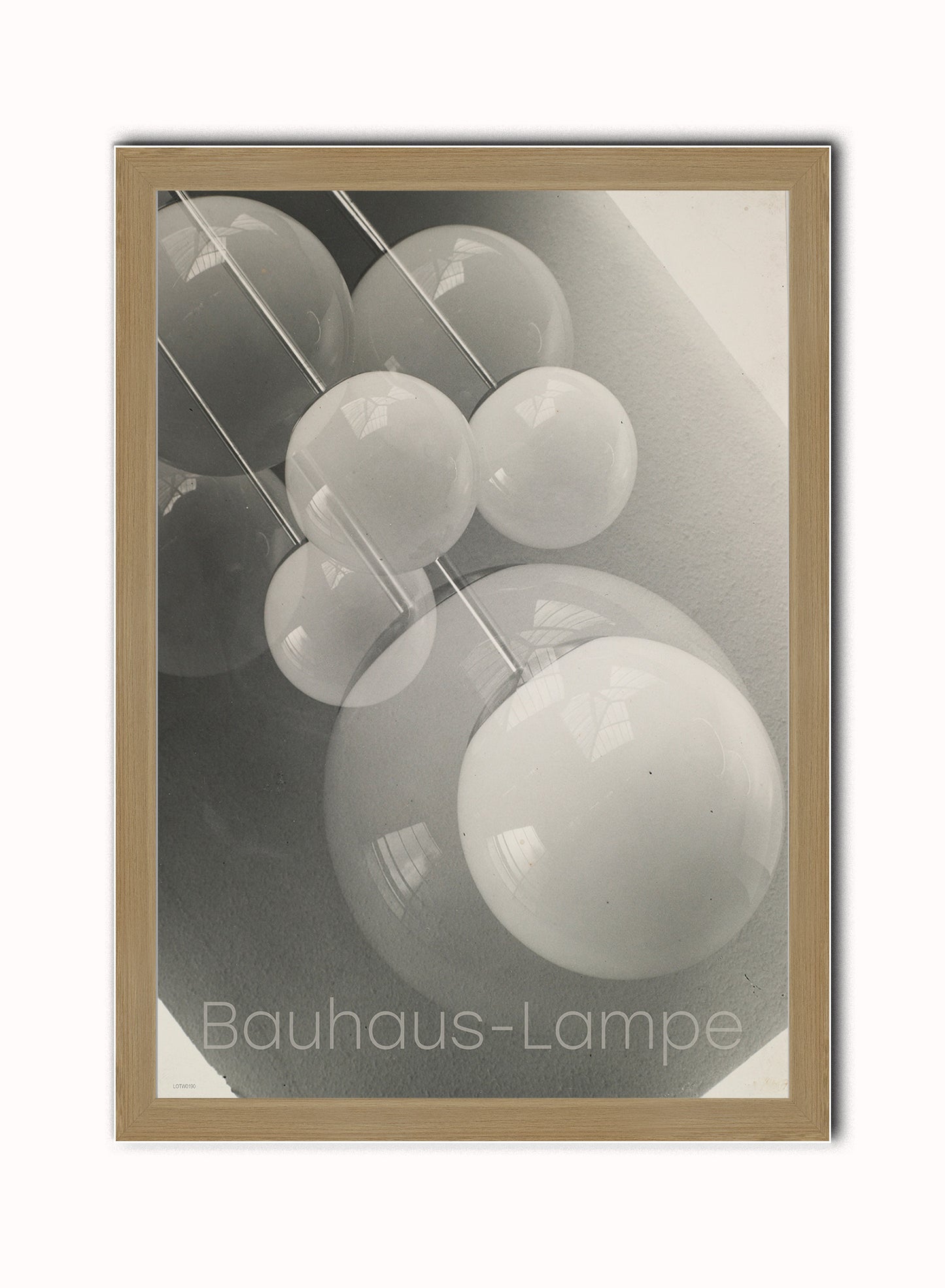 Bauhaus Lampe Poster Bauhaus Wall Art Print 50x70cm Light Wood Frame