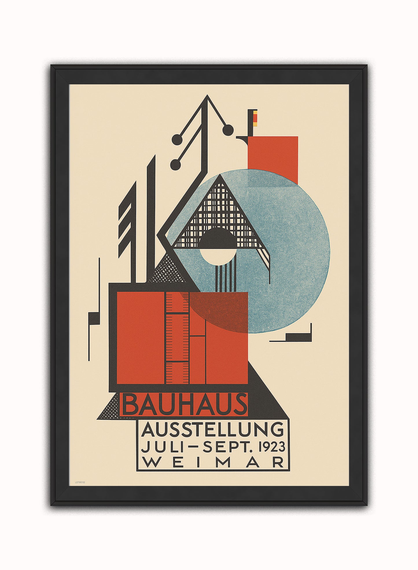 Bauhaus Exhibition 1923 (Bauhaus Ausstellung by Rudolf Baschant Print – Rudolf Baschant Bauhaus Wall Art 50x70cm Black Frame