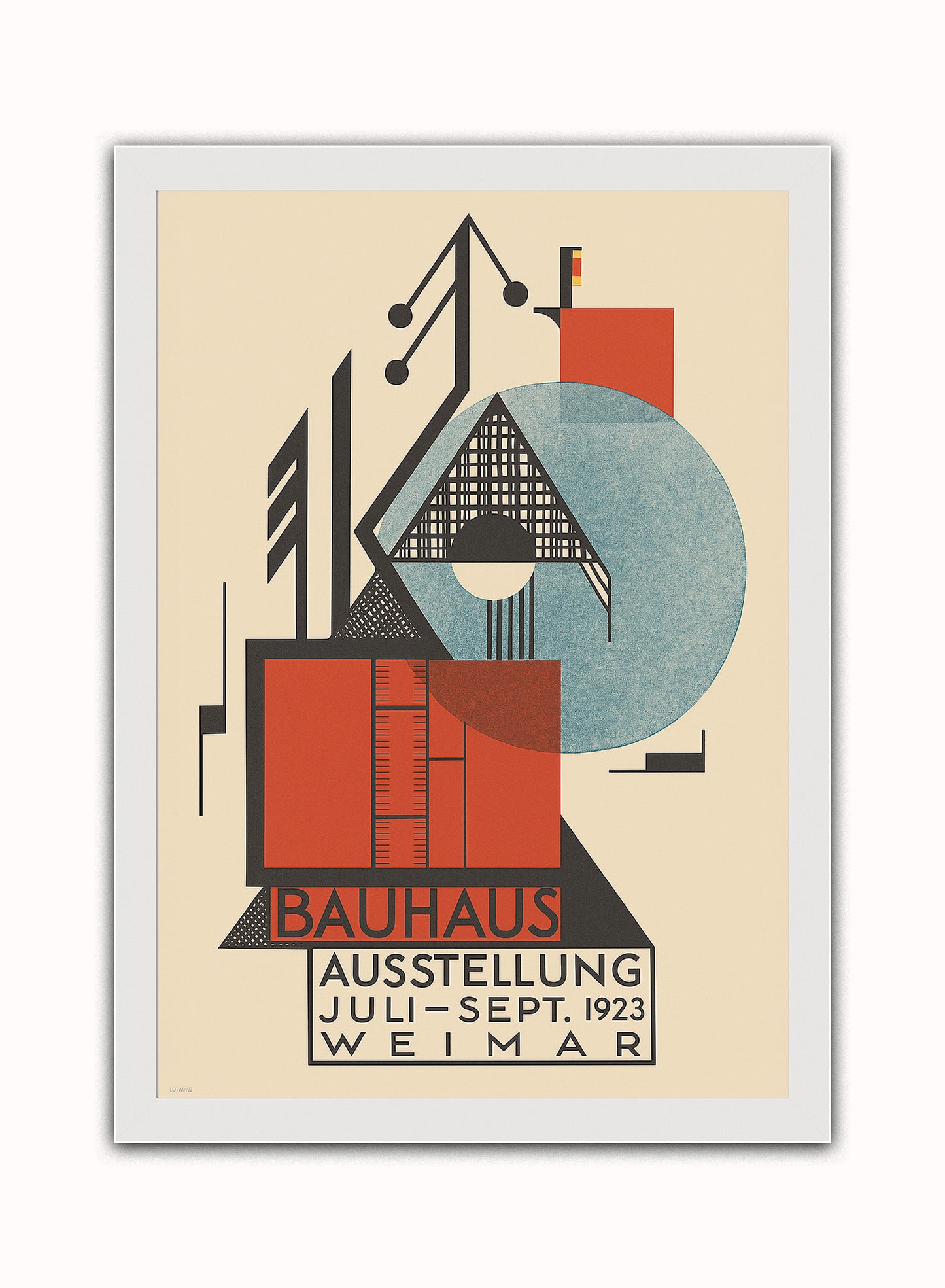 Bauhaus Exhibition 1923 (Bauhaus Ausstellung by Rudolf Baschant Print – Rudolf Baschant Bauhaus Wall Art 50x70cm White Frame
