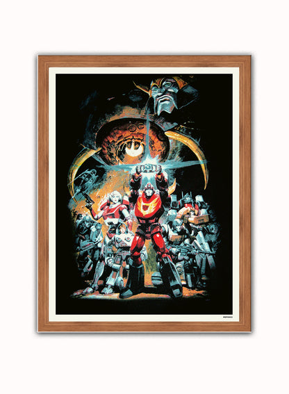 Transformers The Movie Poster Art Print Vintage Poster Wall Art Print 30x40cm Dark Wood