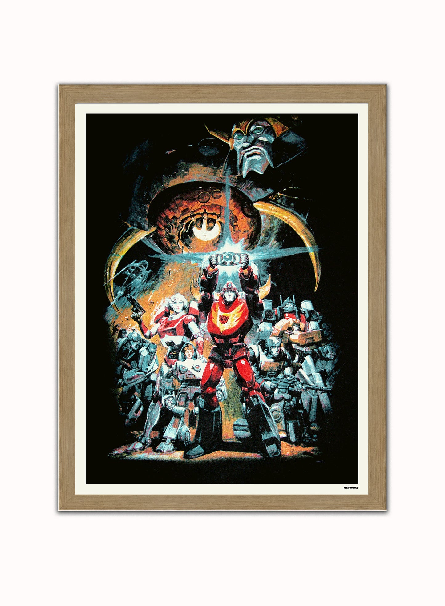 Transformers The Movie Poster Art Print Vintage Poster Wall Art Print 30x40cm Light Wood
