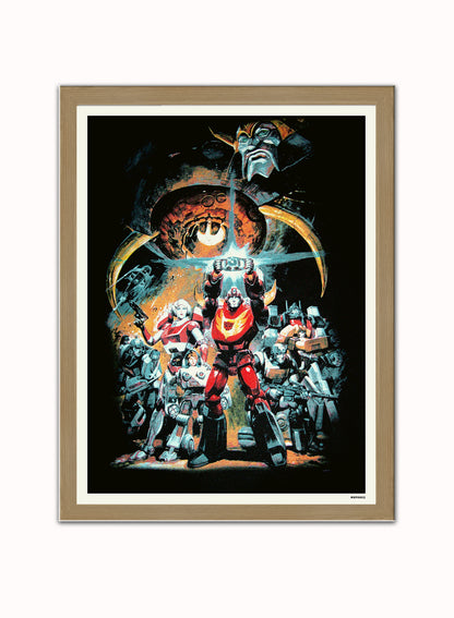 Transformers The Movie Poster Art Print Vintage Poster Wall Art Print 30x40cm Light Wood