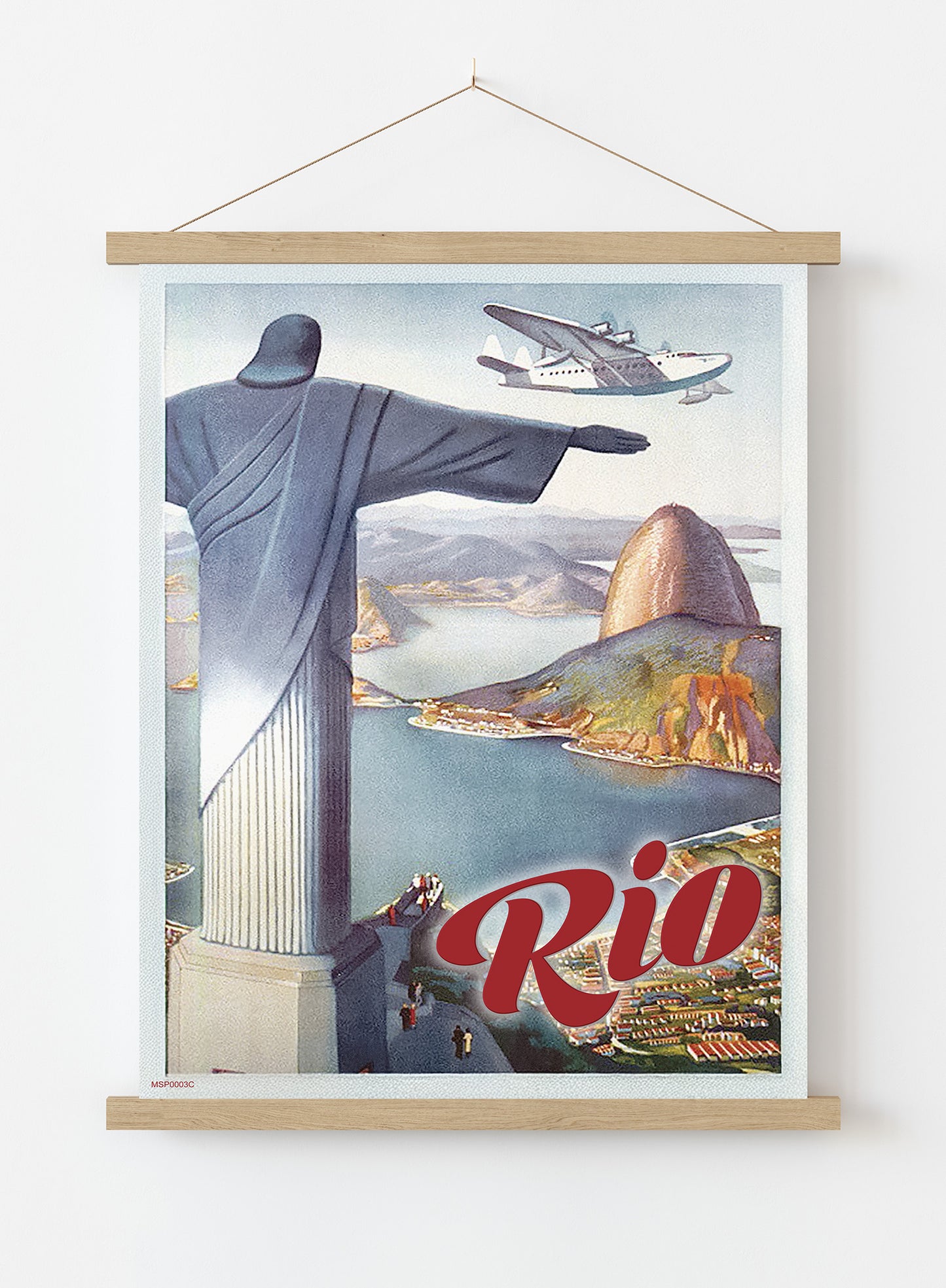 Flying Down to Rio,Vintage Travel Poster by Paul George Lawler Print – Paul George Lawler Vintage Poster Wall Art 30x40cm Hanger