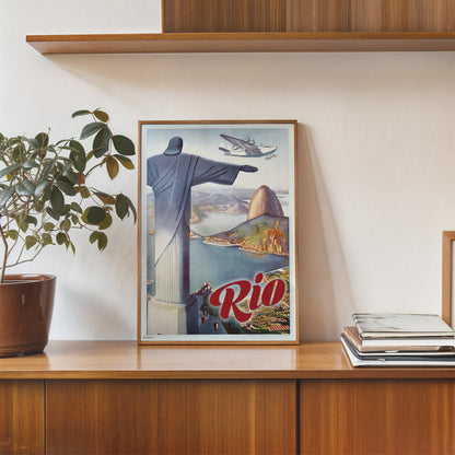 Flying Down to Rio,Vinatge Travel Poster by Paul George Lawler 30x40cm Art Print