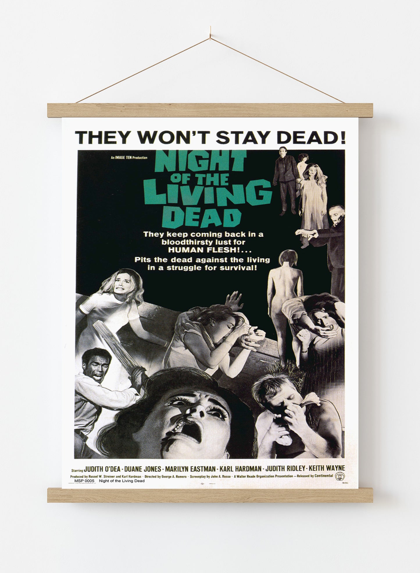 Night of the Living Dead Movie Poster Art Print Vintage Poster Wall Art Print 40x30cm Hanger