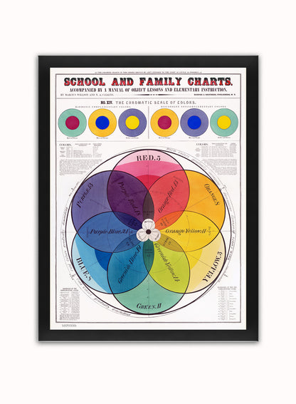 The Chromatic scale of Colours Vintage Poster Art print Vintage Poster Wall Art Print 30x40cm Black Frame