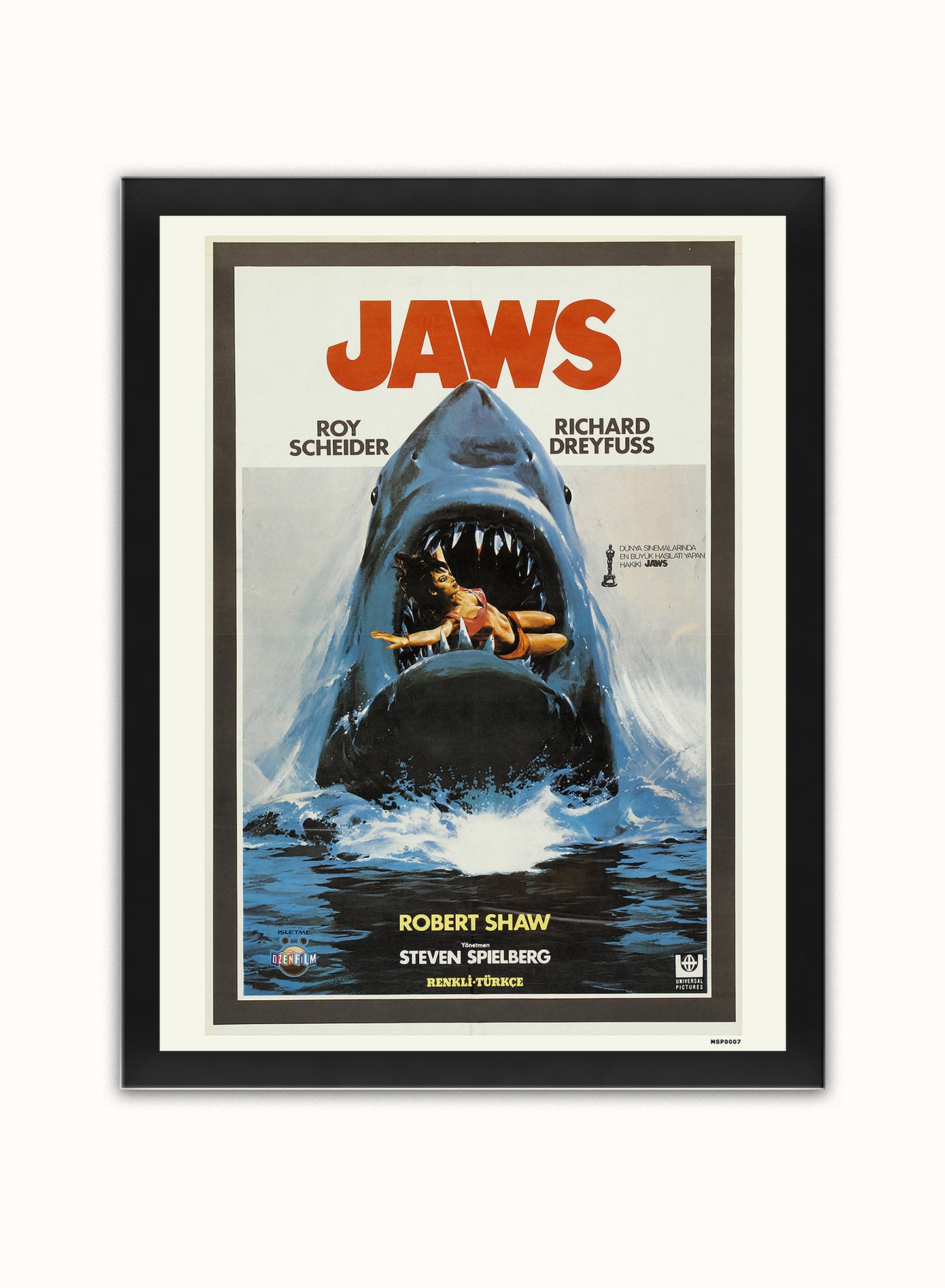 Jaws Poster Poster Art Print Vintage Poster Wall Art Print 30x40cm Black Frame