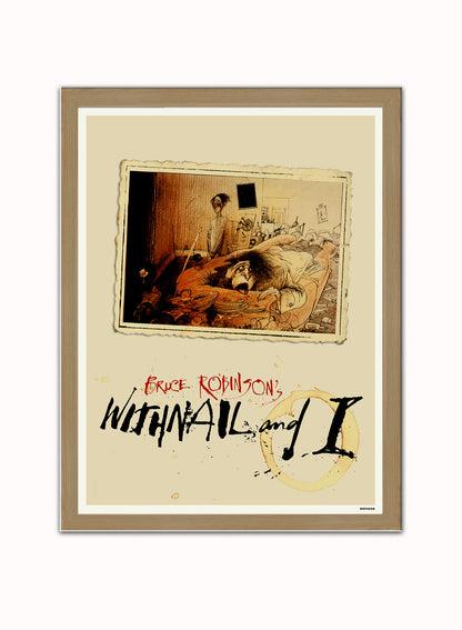 Withnail and I Ralph Steadman Vintage Poster Wall Art Print 30x40cm Light Wood