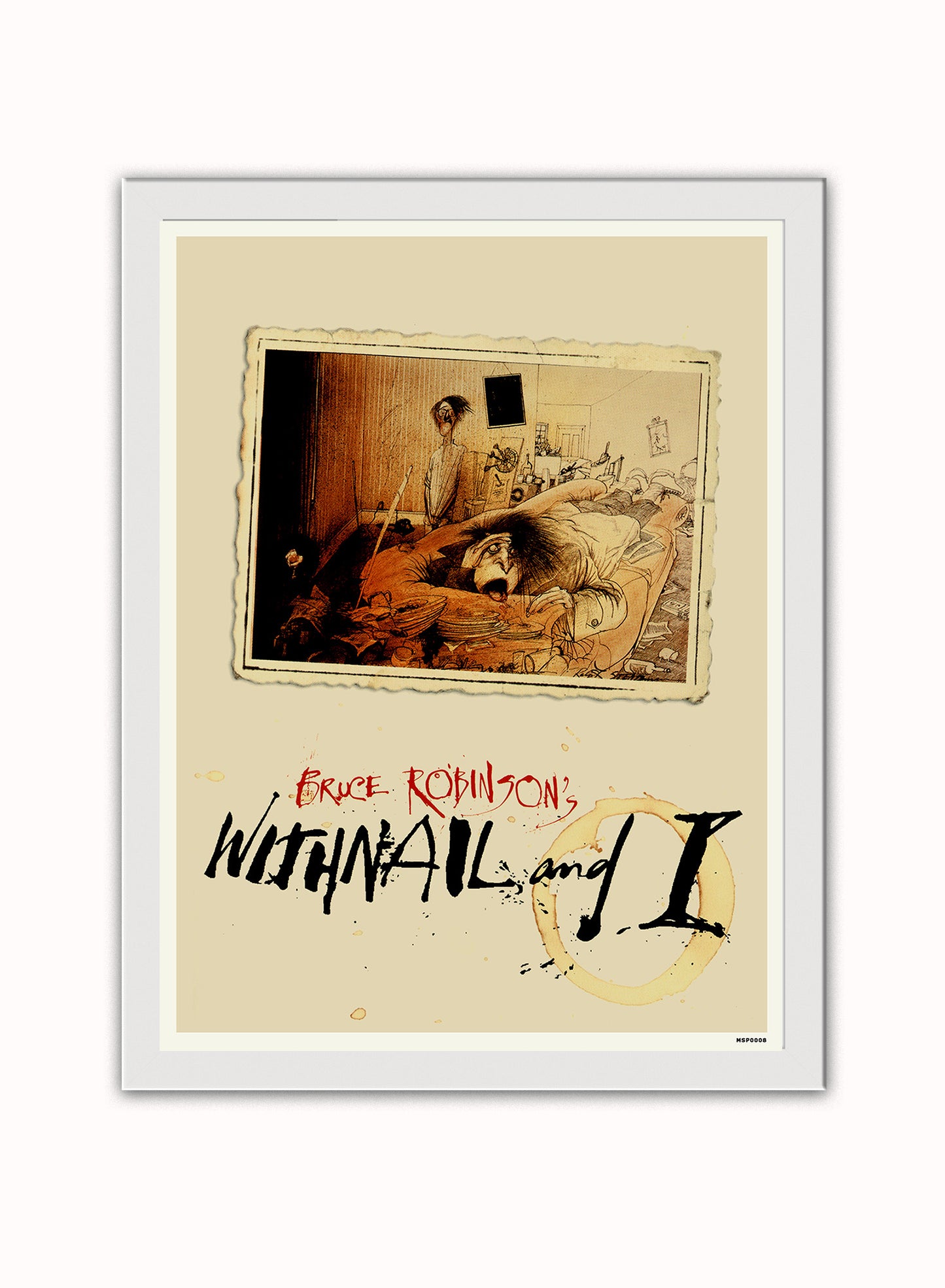 Withnail and I Ralph Steadman Vintage Poster Wall Art Print 30x40cm White Frame