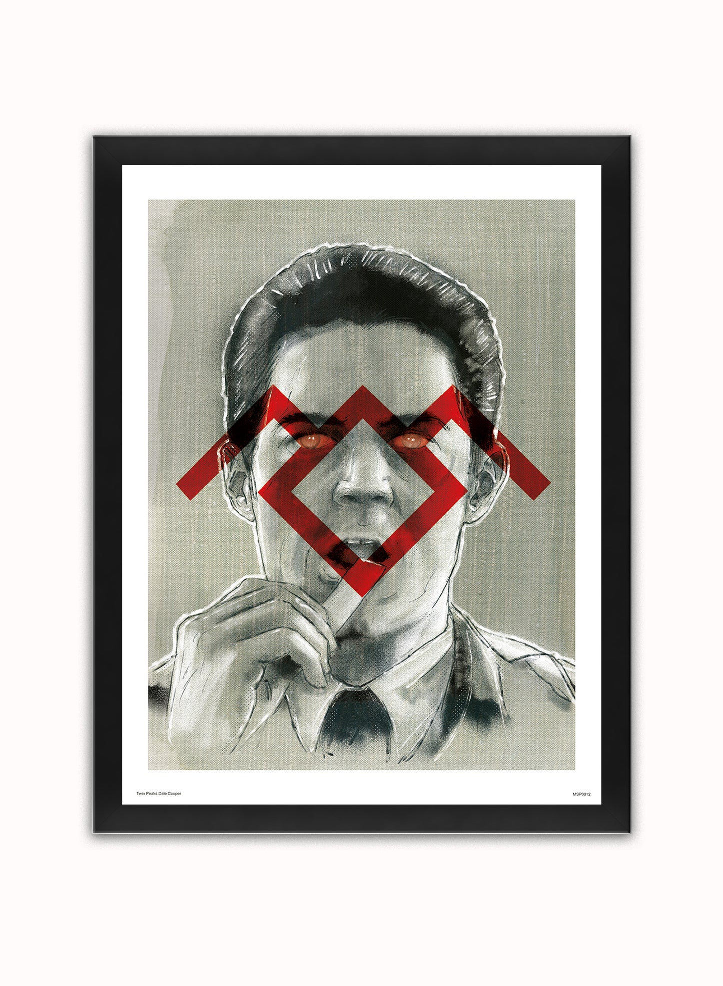 Twin Peaks Dale Cooper Art Print Poster Vintage Poster Wall Art Print 30x40cm Black Frame