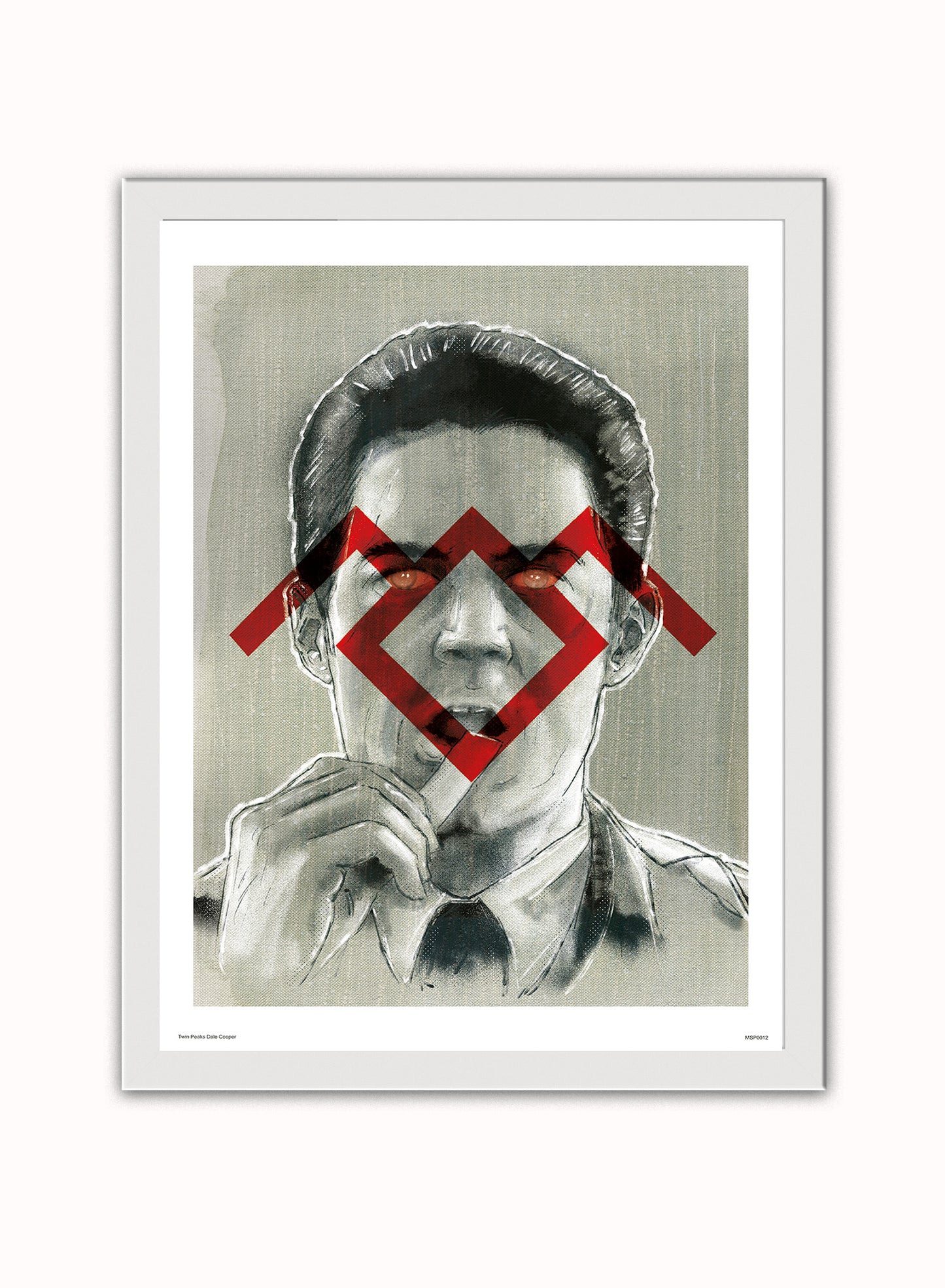 Twin Peaks Dale Cooper Art Print Poster Vintage Poster Wall Art Print 30x40cm White Frame