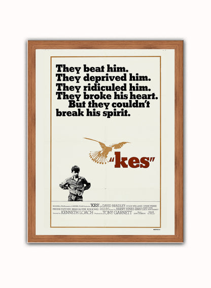 Kes Vintage Poster Wall Art Print 30x40cm Dark Wood