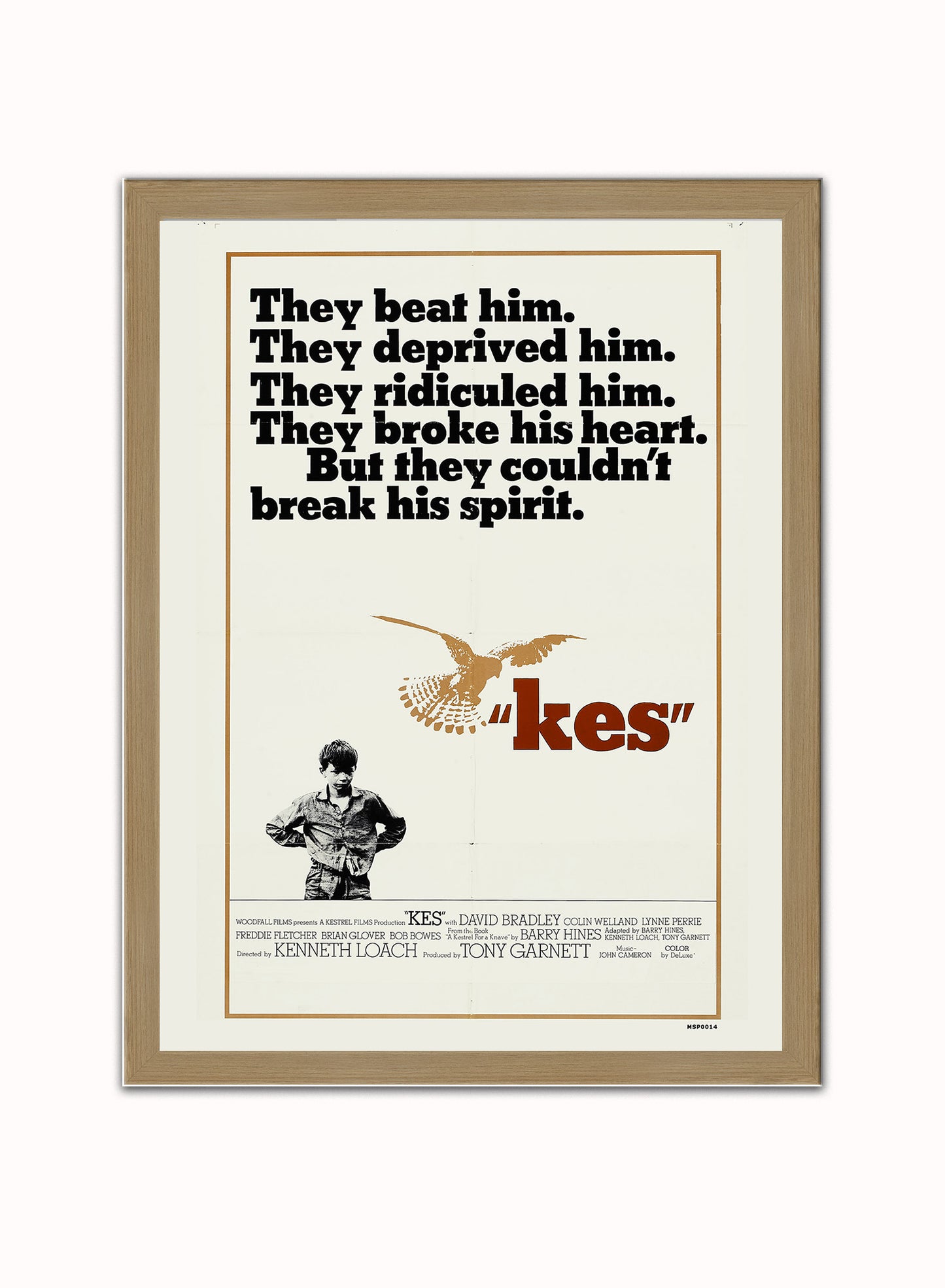 Kes Vintage Poster Wall Art Print 30x40cm Light Wood