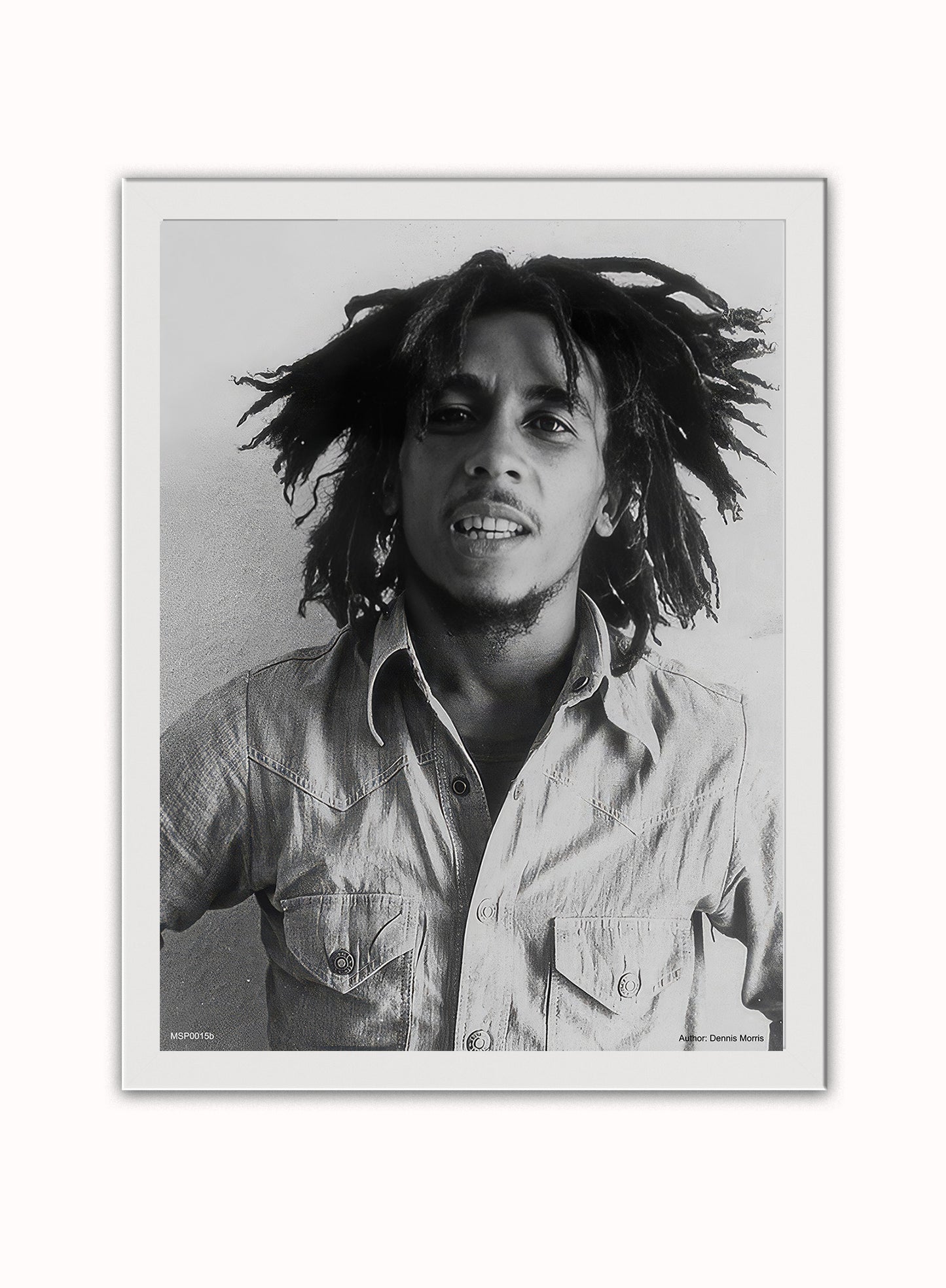 Bob Marley 1976 Poster Art Print 30x40m Vintage Poster Wall Art Print White Frame