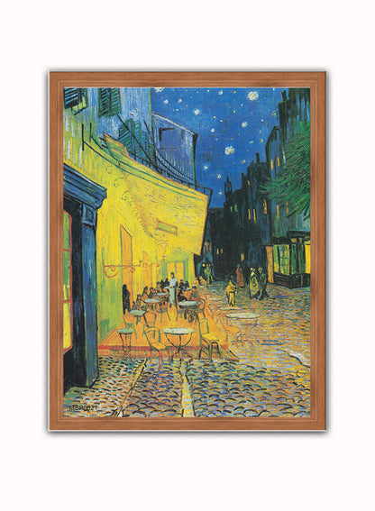 Van Gogh Cafe Terrace Vintage Poster Wall Art Print 30x40cm Dark Wood