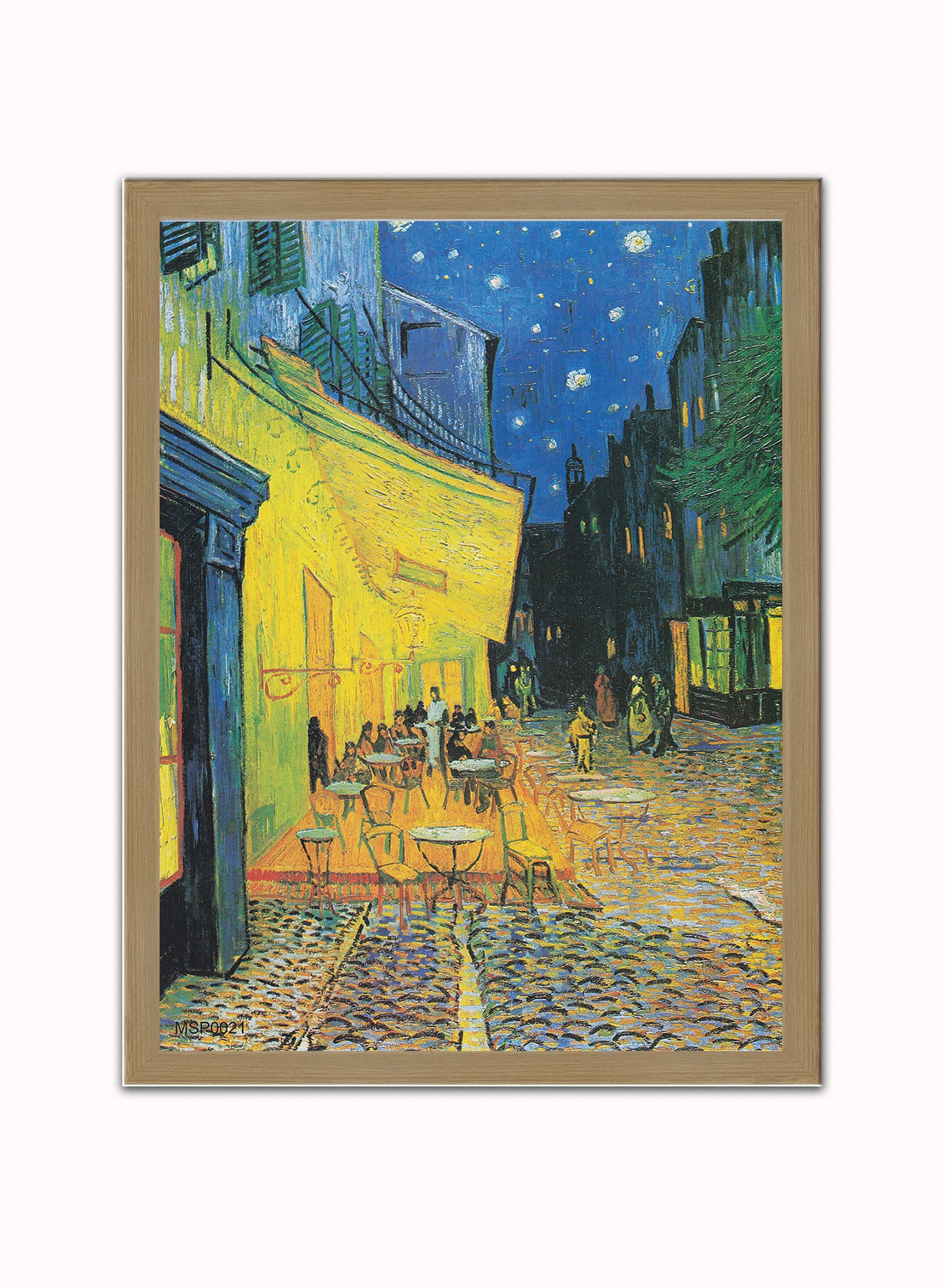 Van Gogh Cafe Terrace Vintage Poster Wall Art Print 30x40cm Light Wood