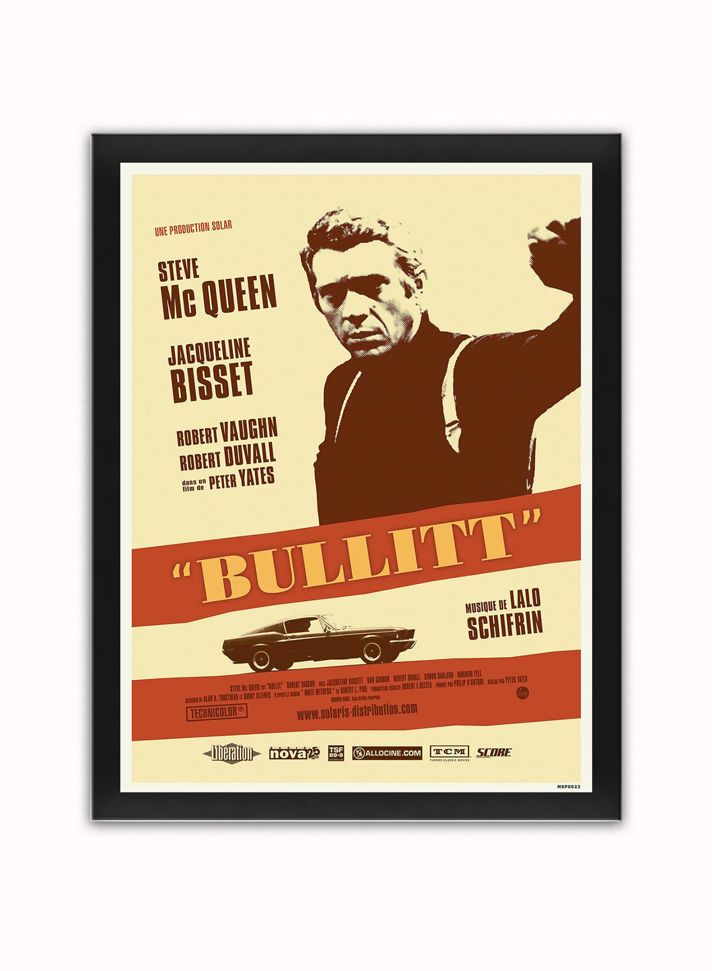 Bullit Vintage Poster Wall Art Print 30x40cm Black Frame