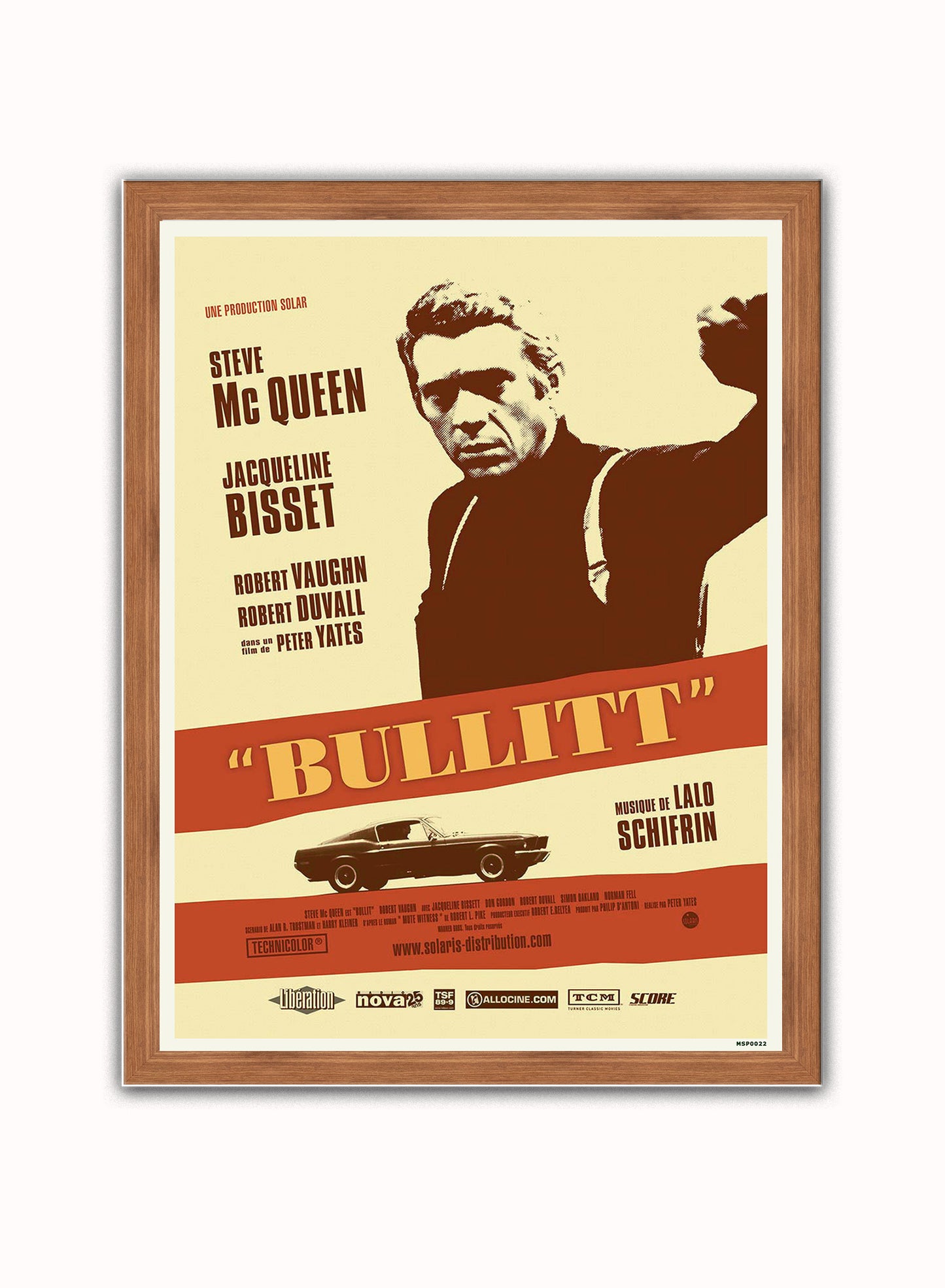 Bullit Vintage Poster Wall Art Print 30x40cm Dark Wood